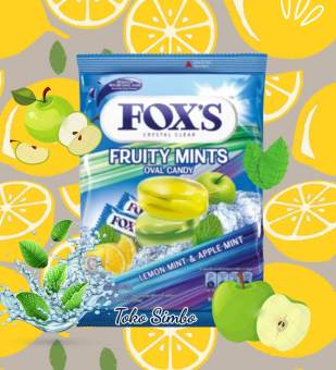 Kẹo Trái Cây Bạc Hà (Xanh) Fox's Fuit Mints Oval Candy (Gói 125g)