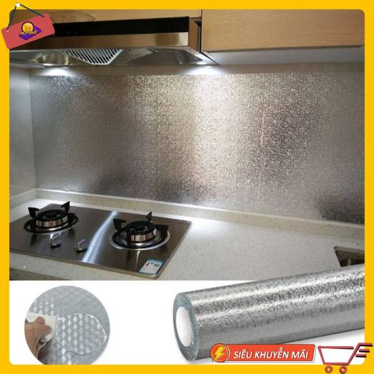 Cuộn Giấy Bạc Dán Bếp Cách Nhiệt, Miếng Decal Dán Tường Nhà Bếp Chống Thấm Bền Đẹp Khổ 60cm