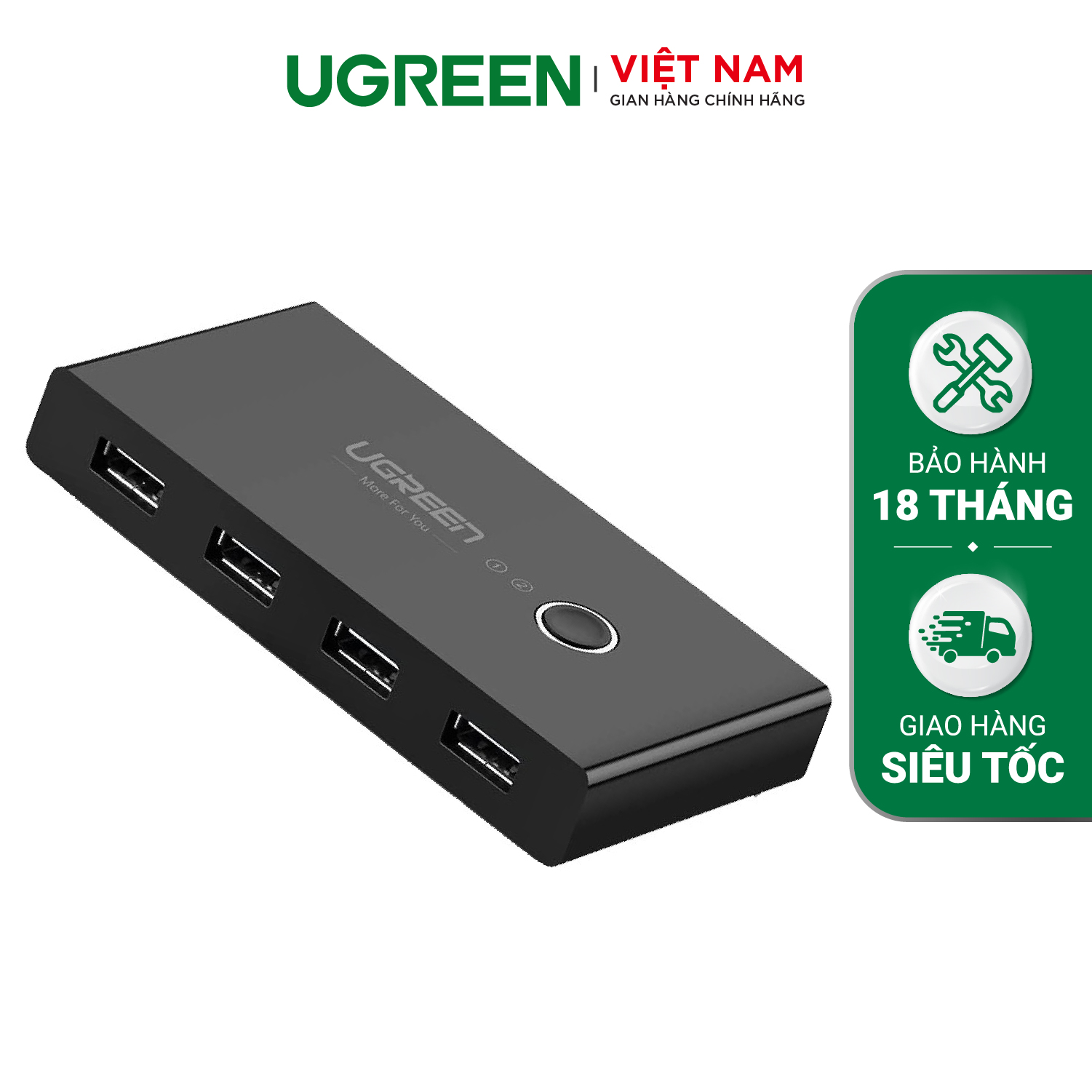 Bộ chuyển mạch (Switch) 2 cổng USB 2.0 chia sang 4 cổng USB2.0 UGREEN US216 30767
