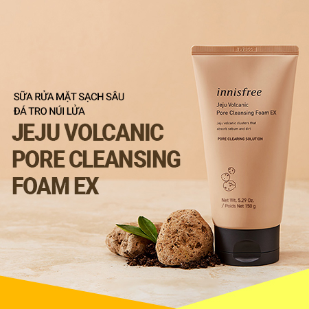 Sữa rửa mặt giảm mụn - Sữa rửa mặt innisfree trắng da làm sạch Tro Túi Lửa Innisfree Hàn Quốc 150ml