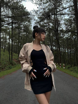 Áo Khoác Satin MBC Exclusive Bomber Jacket - Đen/Hồng/Nude/Xanh/Xám