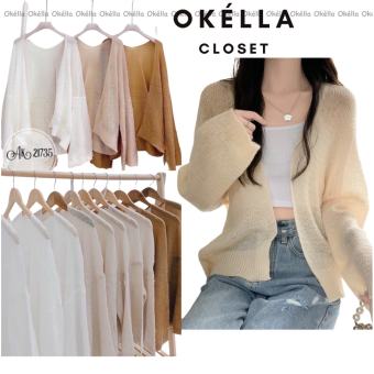 Áo Khoác Len Cardigan mỏng nhẹ, áo khoác ngoài sáng Ulzzang đi chơi, đi biển, đi đà lạt Okélla