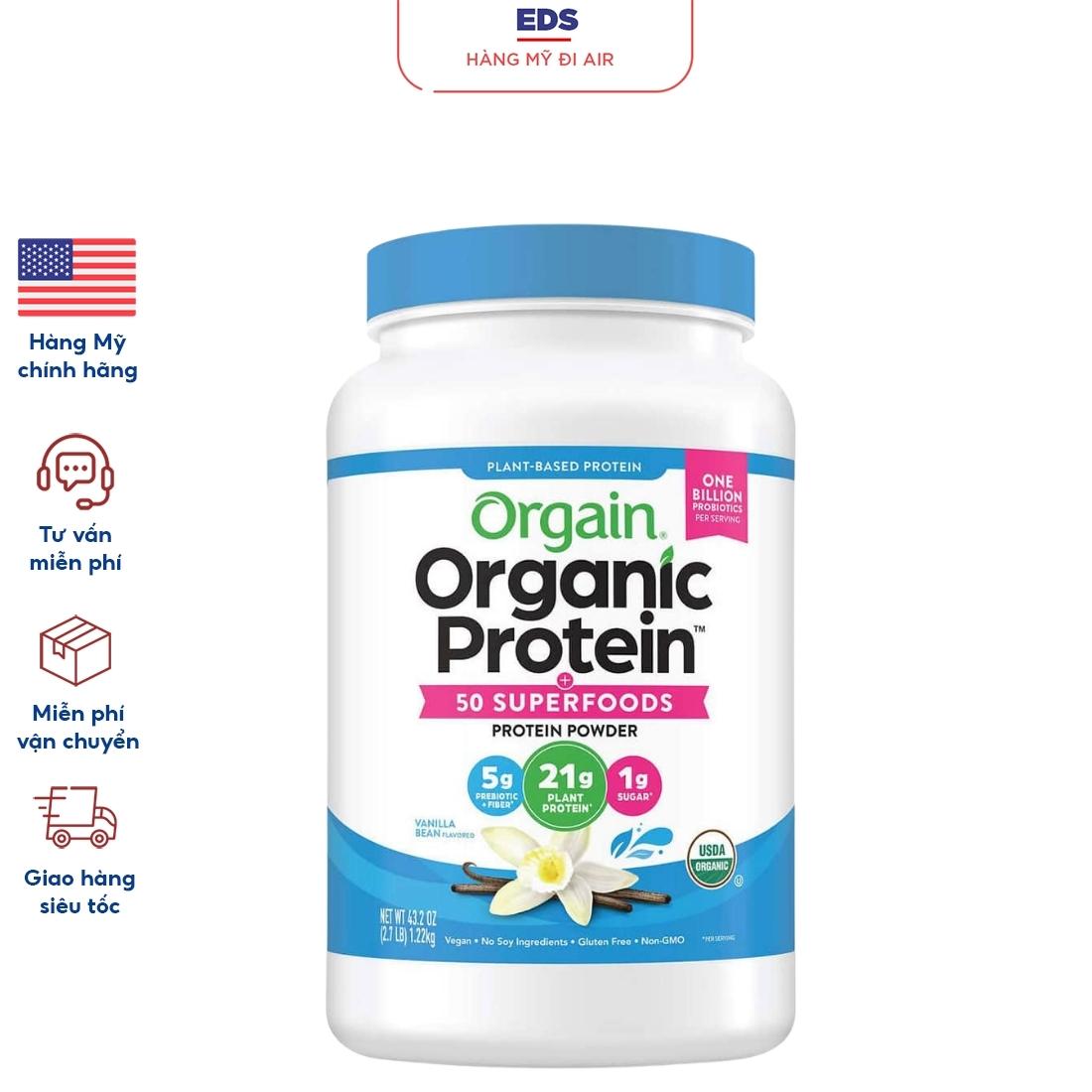 Bột protein hữu cơ Orgain Organic Protein date 8/2025 - EDS Hàng Mỹ