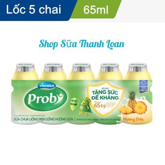SỮA CHUA UỐNG PROBI DỨA - LỐC 5 CHAI X 65ML