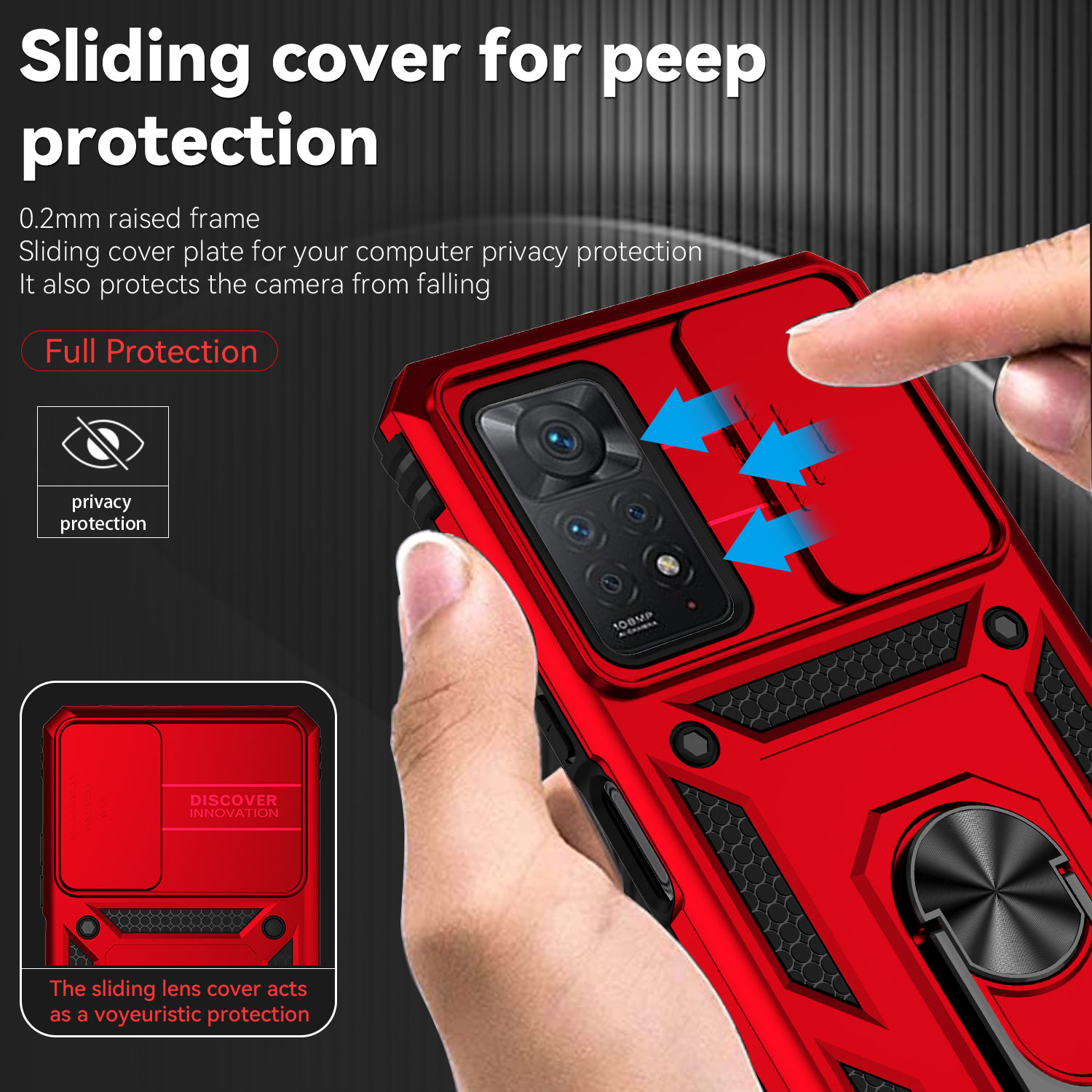 Generic Redmi Note 11 Pro Case, Heavy Duty Protective Case With Ring ...