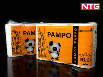 Set 2 gói Giấy vệ sinh PAMPO,Gói 6 cuộn 3 lớp, Siêu Mịn, Siêu Dai, cuốn chặt lên đến 250 tờ 3 lớp