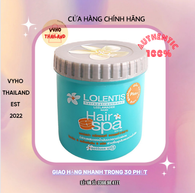[GIAO HÀNG HỎA TỐC]Kem Xả - Ủ - Hấp Tóc siêu thơm siêu phục hồi Lolentis Hair Spa Treatment Nano Thái Lan 500g