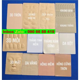 Da giả tập phun xăm điêu khắc (chân mày, môi, mí) - Da giả tập xăm 3D - Da giả 3D tập phun xăm điêu khắc
