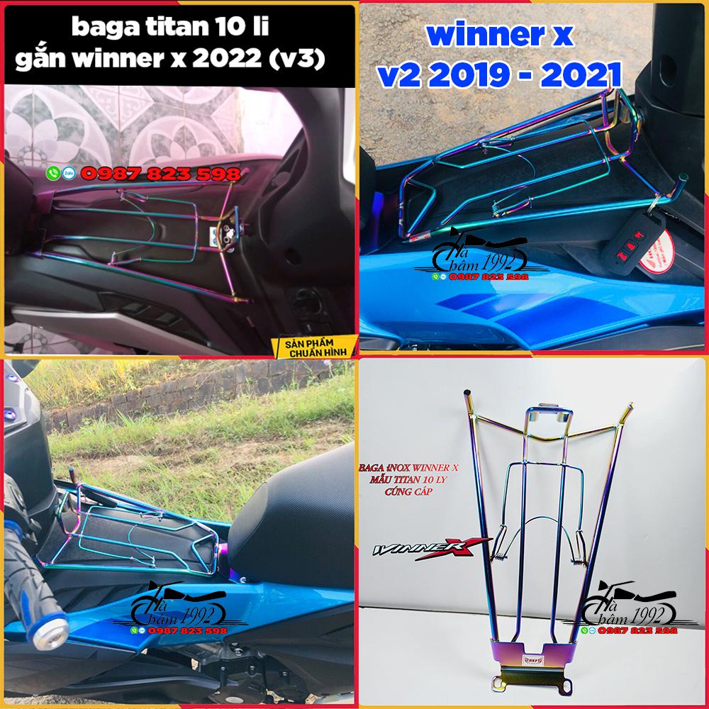 Baga winner x 2019 - 2021, winner x 2022 10 ly màu tian, inox