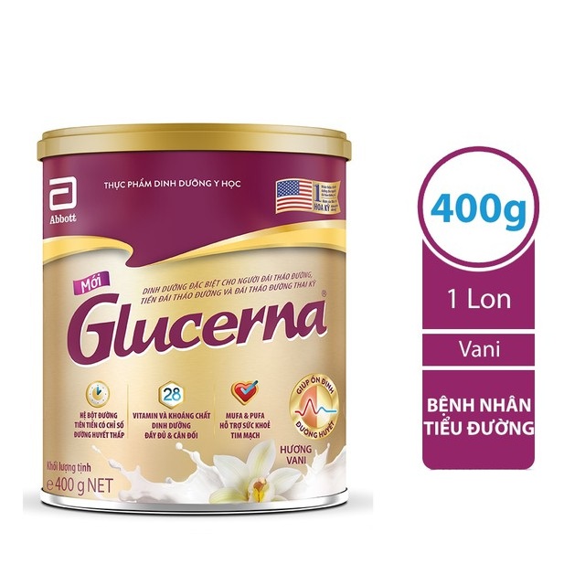 Sữa Glucerna 850g  Abbot - hương vani Dành cho người tiểu đường