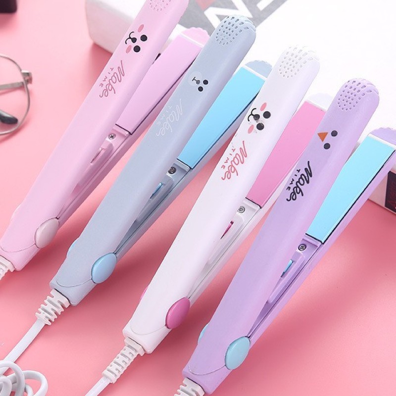 Máy duỗi tóc mini cầm tay, máy duỗi mini 2in1 uốn xoăn và ép thẳng tiện lợi