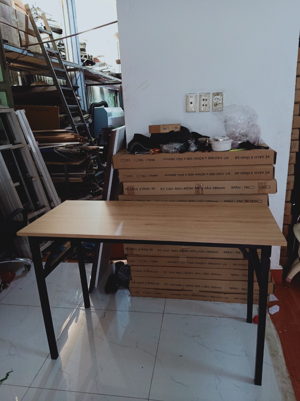 bàn làm việc chân gấp gọn BG75,120cmx60cm (hàng chắc chắn)_NT Ánh Dương