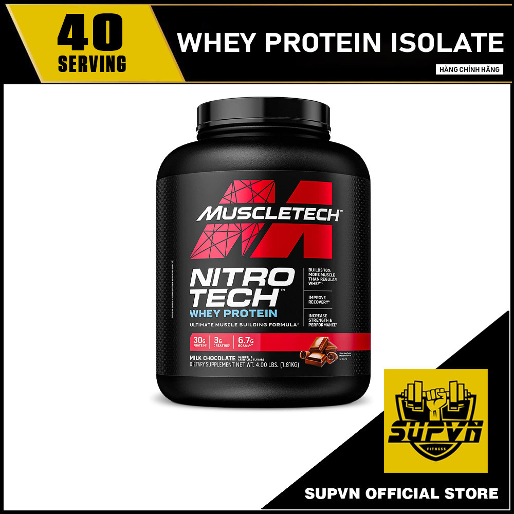 Nitro tech whey isolate 4lbs - sữa bổ sung protein hỗ trợ tăng cơ chất lượng cao giá tốt