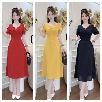 Đầm Váy Dự Tiệc,Đầm MiDi Thiết Kế, Đầm Cổ Tim Dáng Dài.