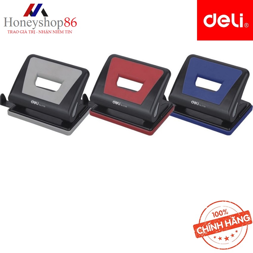 Máy đục lỗ giấy 10 tờ deli 0105 vỏ kim loại tpe + abs màu sẽ được giao ngẫu nhiên honeyshop86