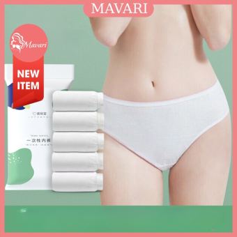 Combo 5 quần lót nữ cotton dùng 1 lần - Quần lót giấy đáy may 2 lớp kháng khuẩn MAVARI L474