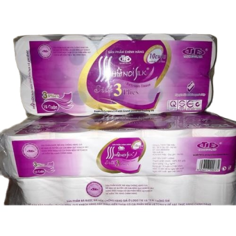 Giấy Vệ Sinh Hà Nội Hồng Có Lõi (10 Cuộn/ Túi)