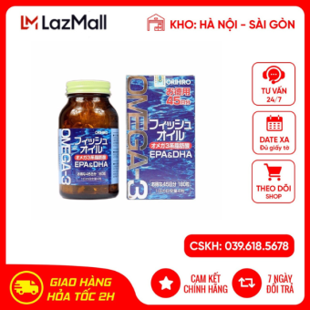 Thực Phẩm Chức Năng Dầu Cá Omega -3 Orihiro Nhật Bản hàng chính hãng Nhật Bản