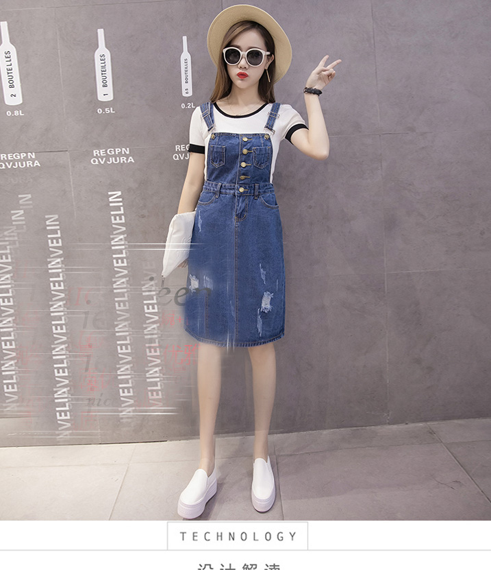 Đầm yếm jean nữ d686