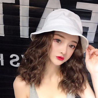 Cod Mũ Tóc Giả Màu Nâu Sẫm 2 Trong 1 33Cm Cho Nữ, Mũ Cuộn Mặt Xốp Dài, Lưới Xoăn Dài Theo Xu Hướng Màu Đỏ Mũ Trùm Đầu