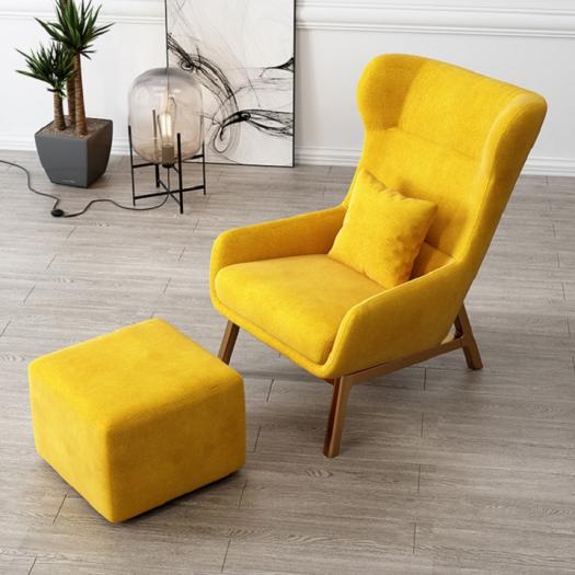 Ghế Sofa Lưng Cao Kèm Đôn-Ghế Sofa Đơn Nỉ Kèm Đôn