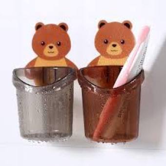 Cốc Gấu-Cốc dán tường nhà tắm- Cốc Đựng Bàn Chải Đánh Răng