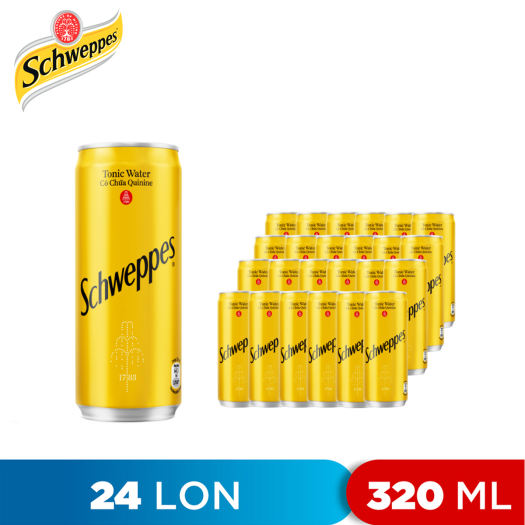 THÙNG 24 LON NƯỚC SODA TONIC WATER SCHWEPPES 320ML
