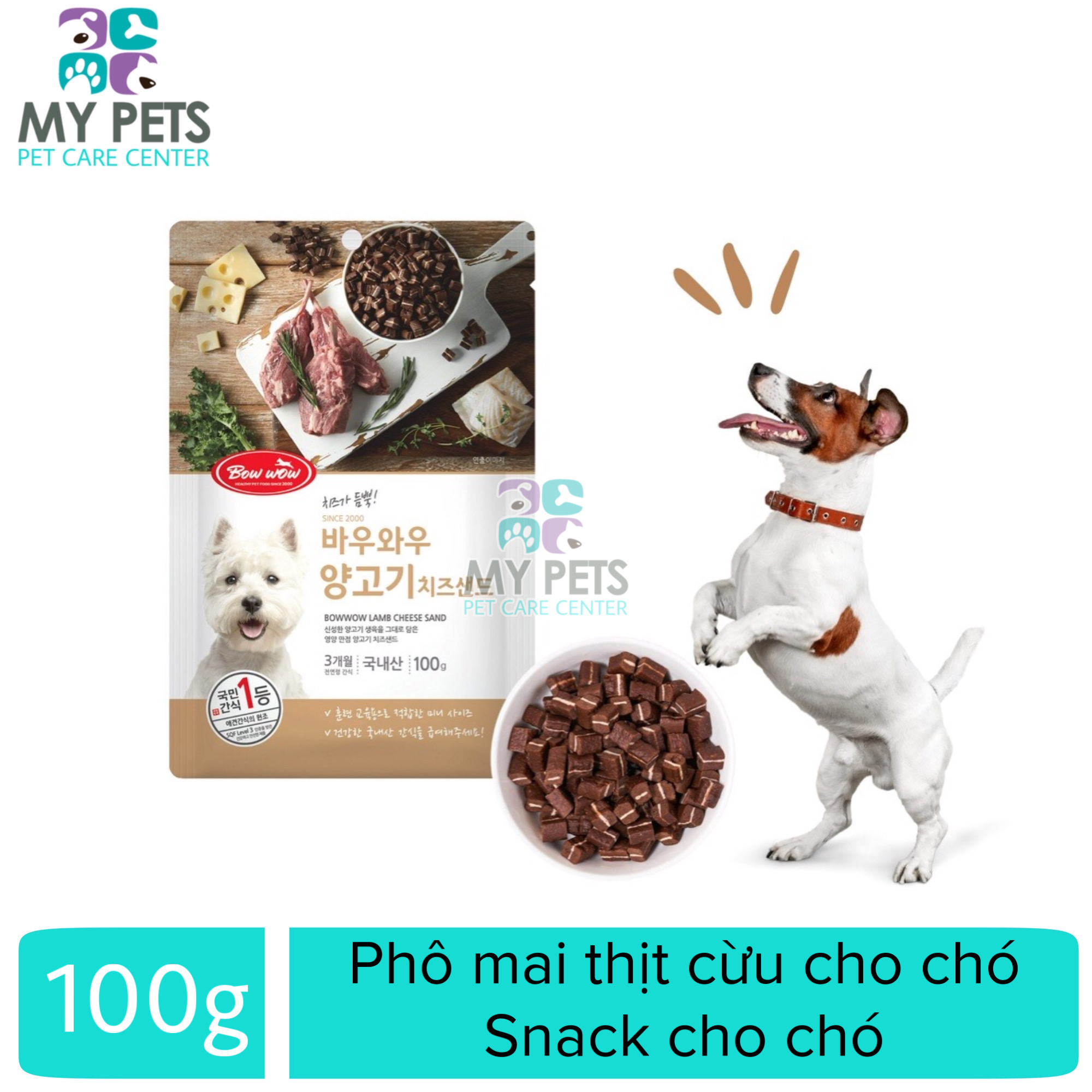 Phô Mai Thịt Cừu BowWow Snack Cho Chó - Túi 100g