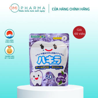 Kẹo Ngậm Chống Sâu Răng Cho Bé Vị Việt Quất Beanstalk Nhật Bản (60 viên/Gói)