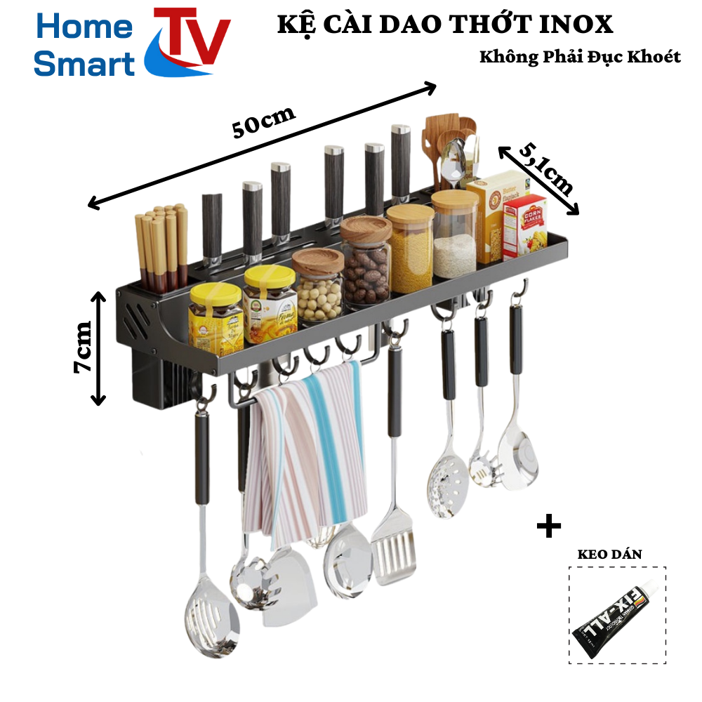 Kệ Để Dao Thớt Nhà Bếp Treo Tường-Giá Cài Dao Thớt Bằng Thép Không Gỉ