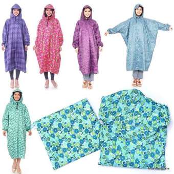 Áo Mưa Kín Người Vải Dù Hoa Văn Cao Cấp