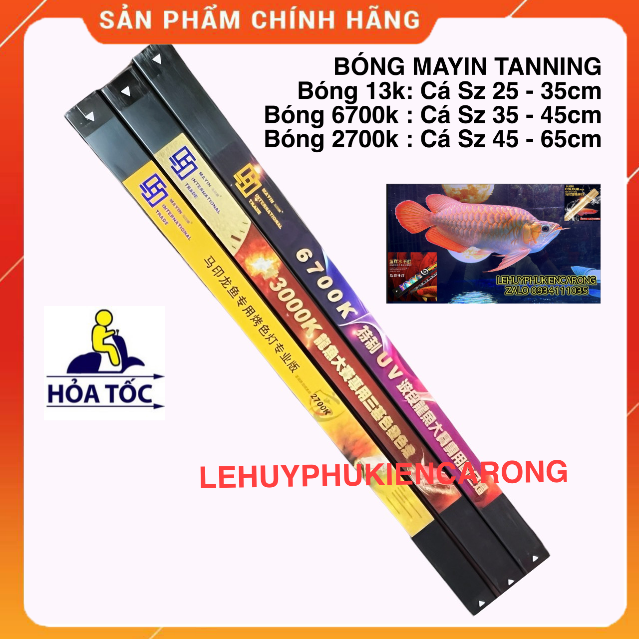 "Hoàn tiền đến 10%" Đèn Bể Cá Chuyên Dụng Tanning Cho Cá Rồng Huyết Long Và Bối Vàng Bóng T5 13000k, 6700k, 2700k Thương Hiệu MAYIN