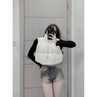 Áo khoác phao gile nữ dáng ngắn, áo phao lông vũ ấm áp sang trọng phong cách Hàn Quốc