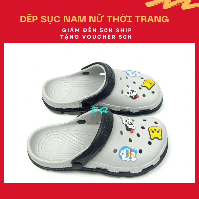 (Freeship) Dép crocss TQ, sục cross nhựa cao cấp Tặng 6 sticker gắn siêu đẹp
