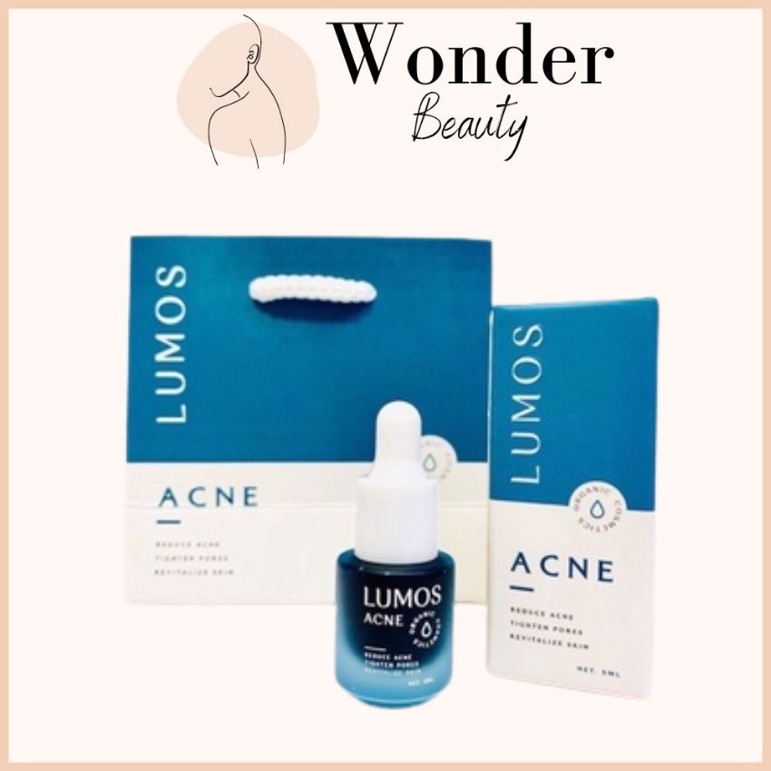 Serum ngừa mụn lumos acne lọ 5ml, xóa mụn se khít lỗ chân lông mẫu mới 2021