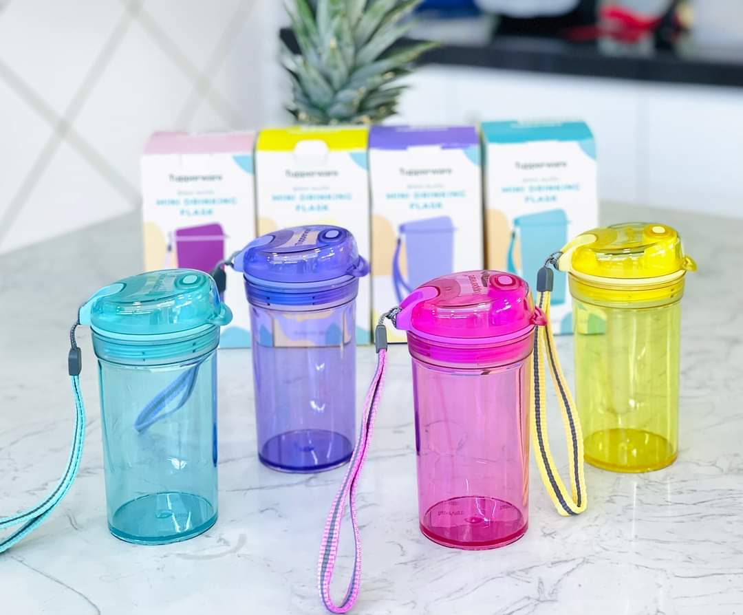 Bình Nước Tupperware Mini Drinking Flask 280ML trong suốt, đựng nước sôi, siêu kín nước, an toàn sức khỏe (CHÍNH HÃNG FREE SHIP)