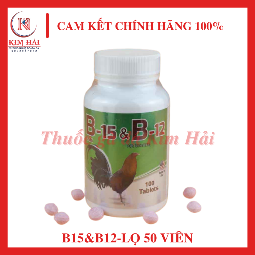 B15&B12-hàng Interfama Mỹ [chiết lẻ 50 viên]-[uống nuôi hằng ngày]-Dinh dưỡng cao cấp cho gà đá,thuốc nuôi gà hiệu quả.