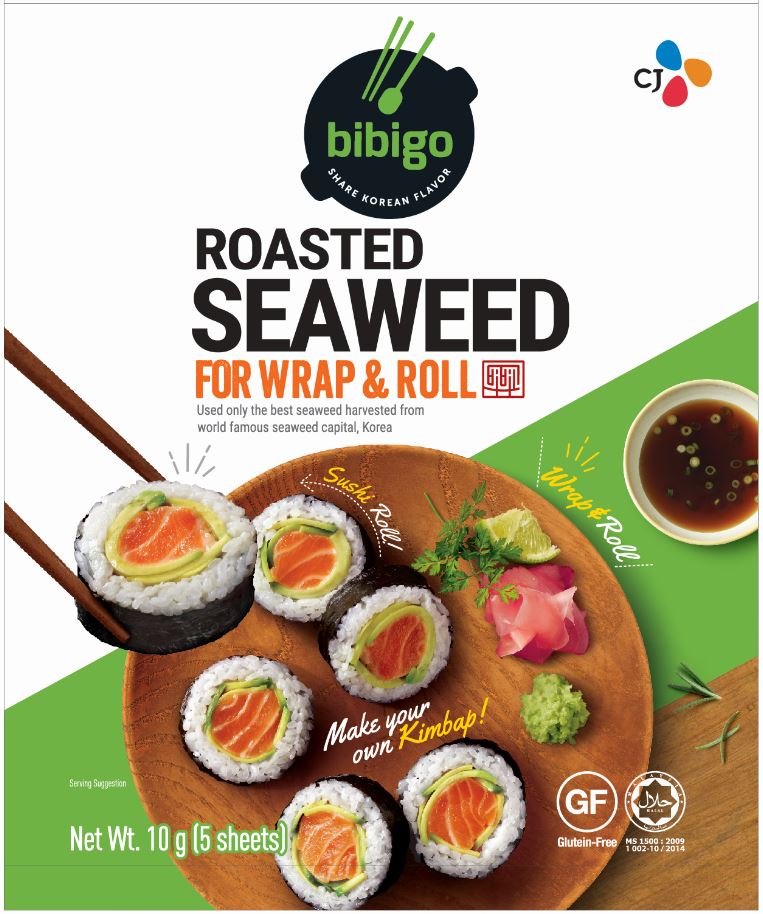CLEARANCES SALE - KOREAN CJ Bibigo Seasoned Seaweed for sushi 10g (5 sheet)  EXP : AUG’2022