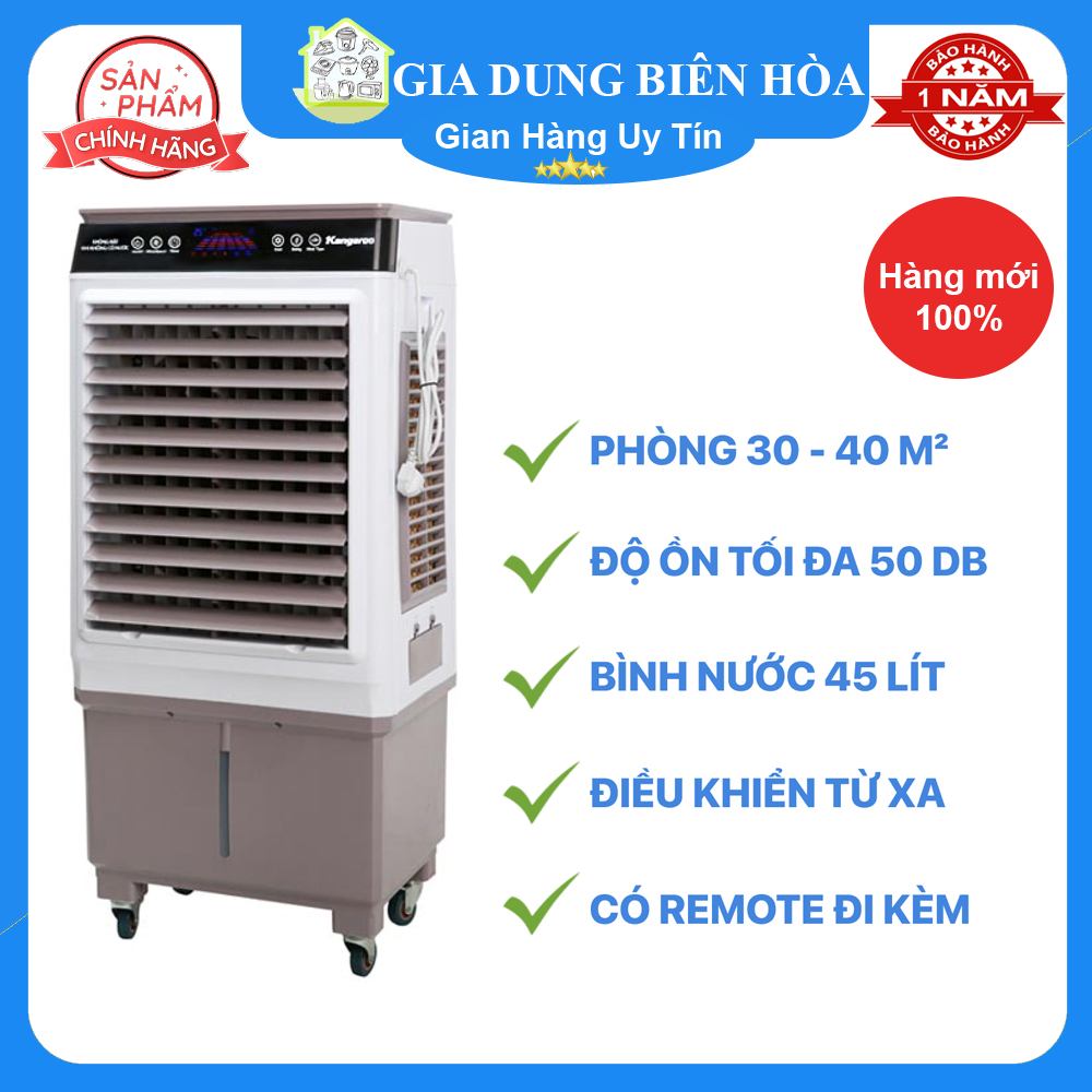 Quạt điều hoà hơi nước-kangaroo kg50f79-phạm vi làm mát:phòng 30-40m2 công suất:150w-bình nước 45 lít- có điều khiển từ xa
