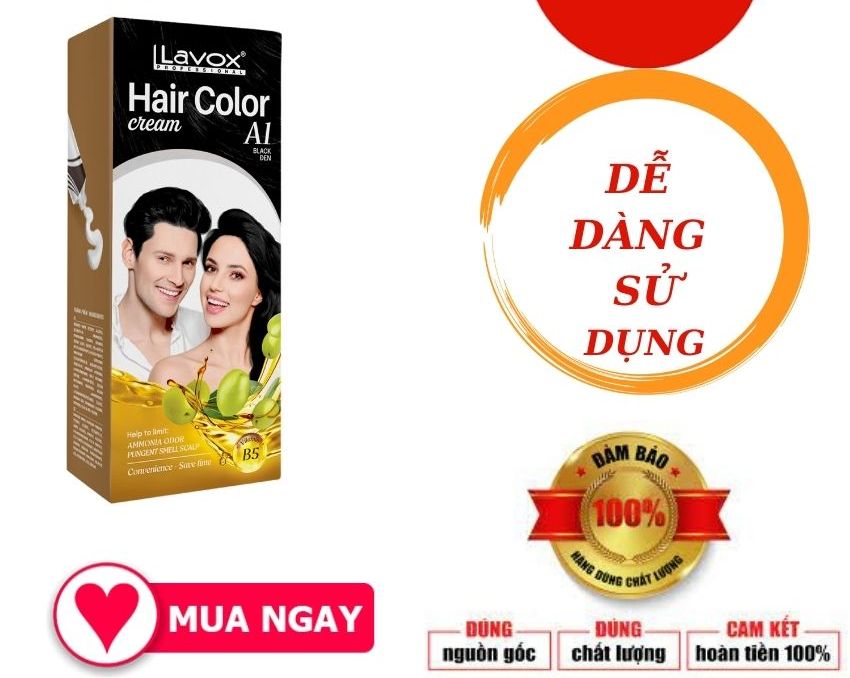 '''CHÍNH HÃNG'''Kem Nhuộm Phủ Bạc Tóc 100%  CAO CẤP LAVOX 60ml