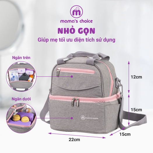 Balo Mẹ Bỉm Sữa Mama’s Choice 4in1, Giữ Nhiệt và Bảo Quản Sữa Mẹ, Chất Liệu Cao Cấp Thời Trang Hiện Đại