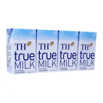 Lốc 4 Hộp Sữa TH True Milk Có Đường 110ml