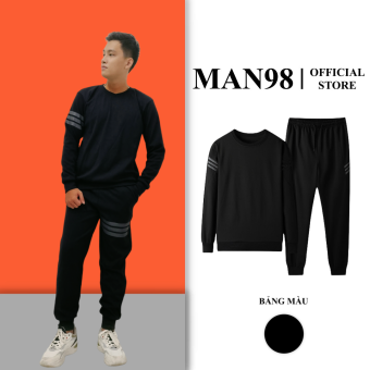 Bộ Nỉ Nam Thu Đông Kẻ Cánh Tay 3 Vạch, Đồ Bộ Nam Cao Cấp M16