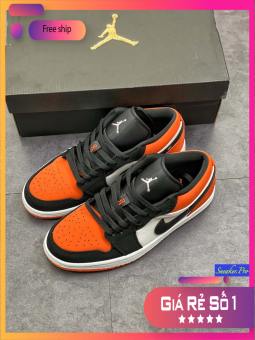 Giày Jordan cổ thấp, Giày Sneaker Jordan cam đen cổ thấp hàng cao cấp đủ size nam nữ