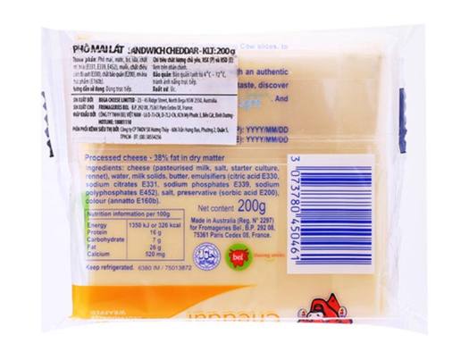 CON BÒ CƯỜI P.mai sanwich cheddar G200g