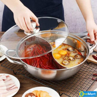 Nồi lẩu inox 2 ngăn Hotpot 30 cm-Chất Liệu Inox 304 Nồi Lẩu Inox 2 Ngăn Hot Pot Nồi Lẩu Thông Minh. ĐẶT hàng ngay hôm nay - BẢO HÀNH TOÀN QUỐC