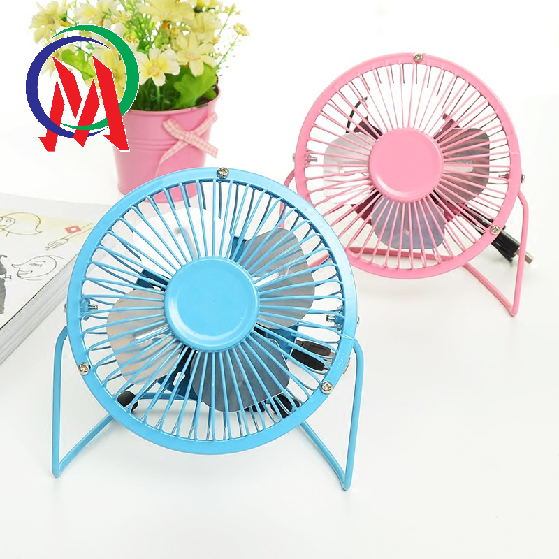 Quạt mini lồng sắt sử dụng cổng USB đường kính 13cm quạt để bàn