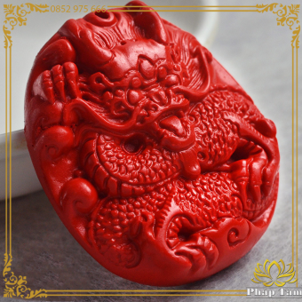 Mặt Đá Chu Sa Bản Mệnh Đức Phật, Bồ Tát, Phật Di Lặc, Long Phụng - Pháp Tâm