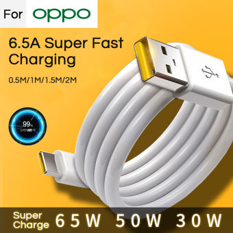 cáp USB C Siêu VOOC 65W Cáp Type-C Sạc Nhanh 6,5A Cho OPPO Find X2 Pro Reno 3 Ace X20 X50 Realme OnePlus 8 Pro 7T 7 QC3.0 Xiaomi Mi10 9