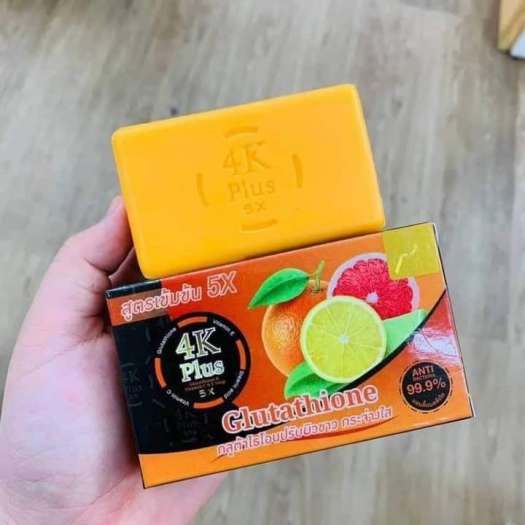 01 Xà Phòng Trái Cây Dưỡng Ẩm Trắng Da 4K Plus Glutathione Thái Lan